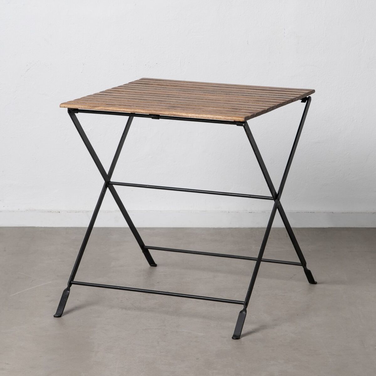 Sidobord 70 x 70 x 76 cm Naturell Svart Trä Järn - 8