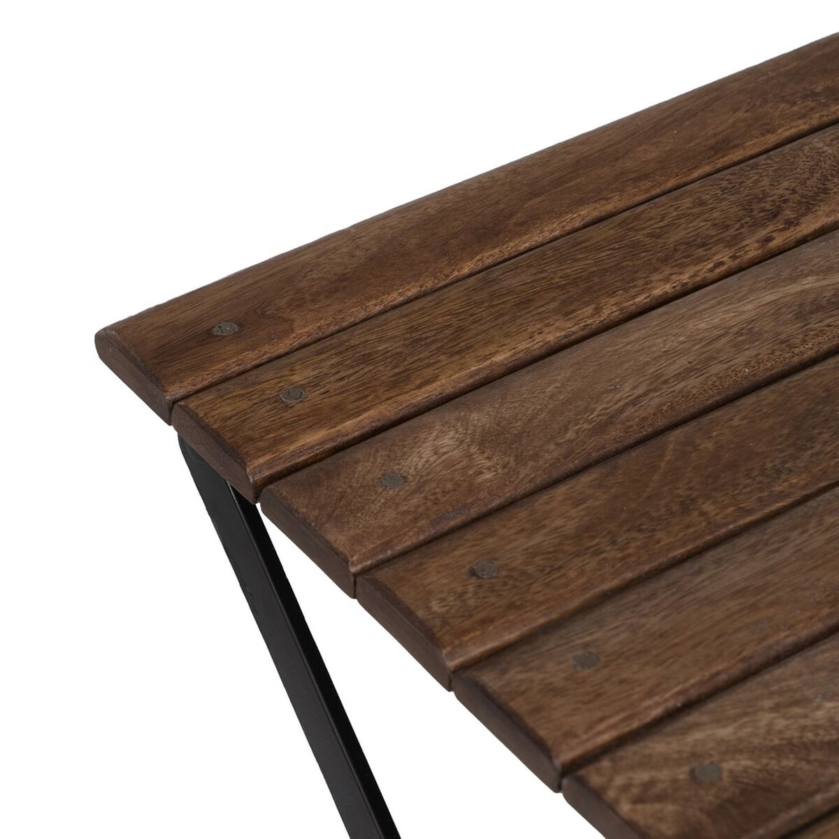 Sidobord 70 x 70 x 76 cm Naturell Svart Trä Järn - 11