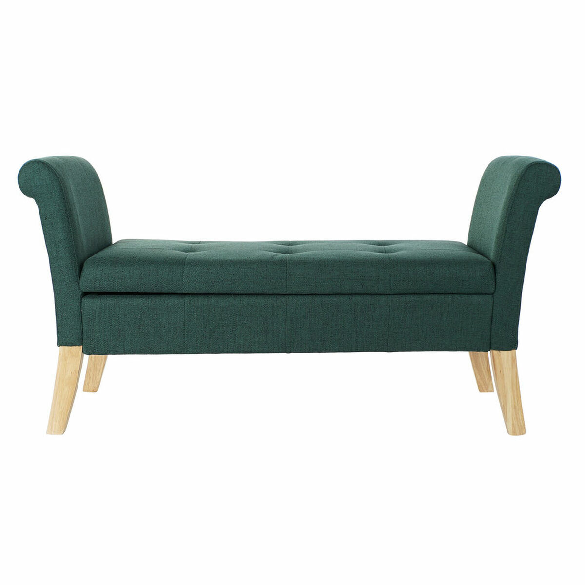 Sittpall DKD Home Decor 8424001795512 Naturell Trä Polyester Grön (130 x 44 x 69 cm) - 8
