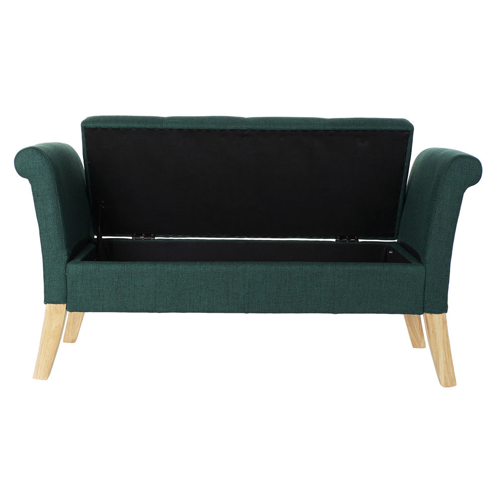 Sittpall DKD Home Decor 8424001795512 Naturell Trä Polyester Grön (130 x 44 x 69 cm) - 4