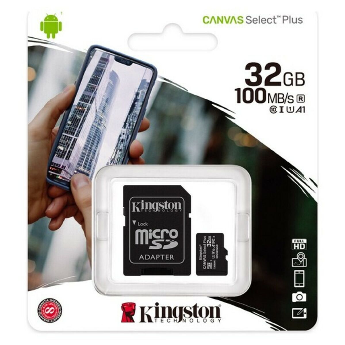 Micro-SD Minneskort med Adapter Kingston SDCS2 100 MB/s exFAT - 4