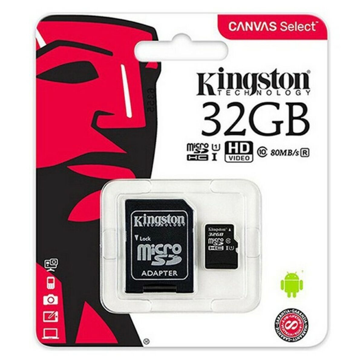 Micro-SD Minneskort med Adapter Kingston SDCS2 100 MB/s exFAT - 5