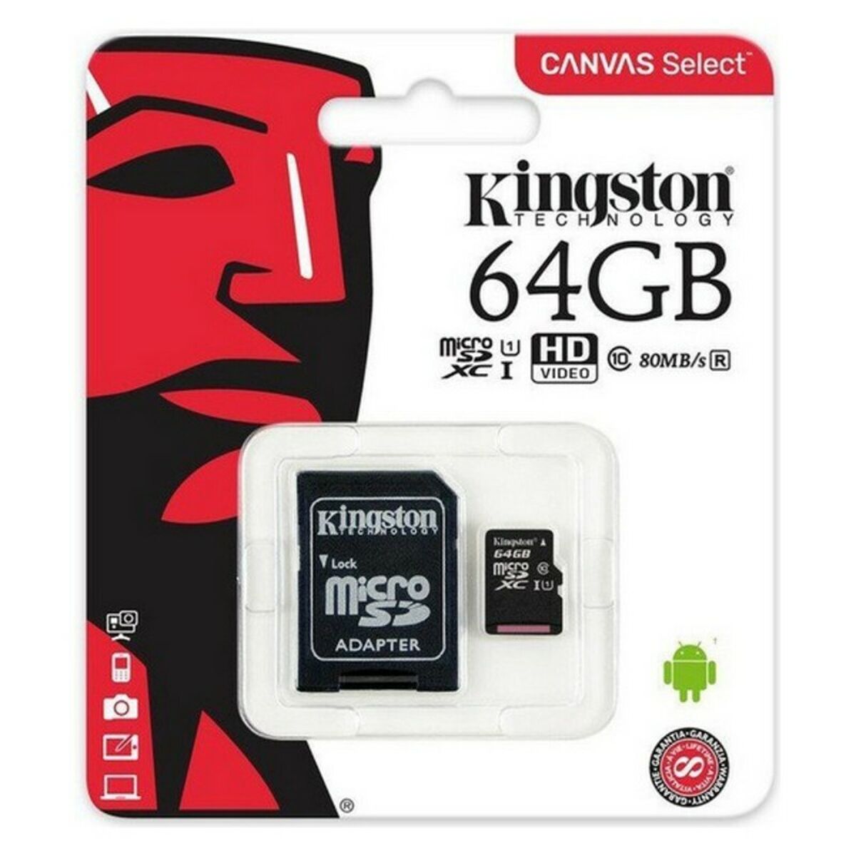 Micro-SD Minneskort med Adapter Kingston SDCS2 100 MB/s exFAT - 3