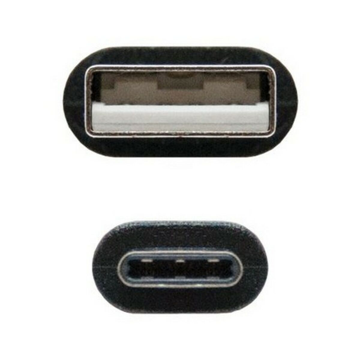 USB A till USB C Kabel NANOCABLE 10.01.210 Svart - 2