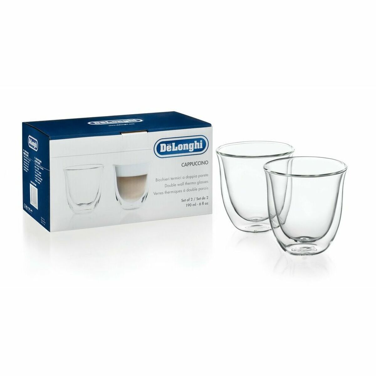 Set med 2 kaffekoppar De'Longhi 5513214601 Transparent 2 Delar - 3