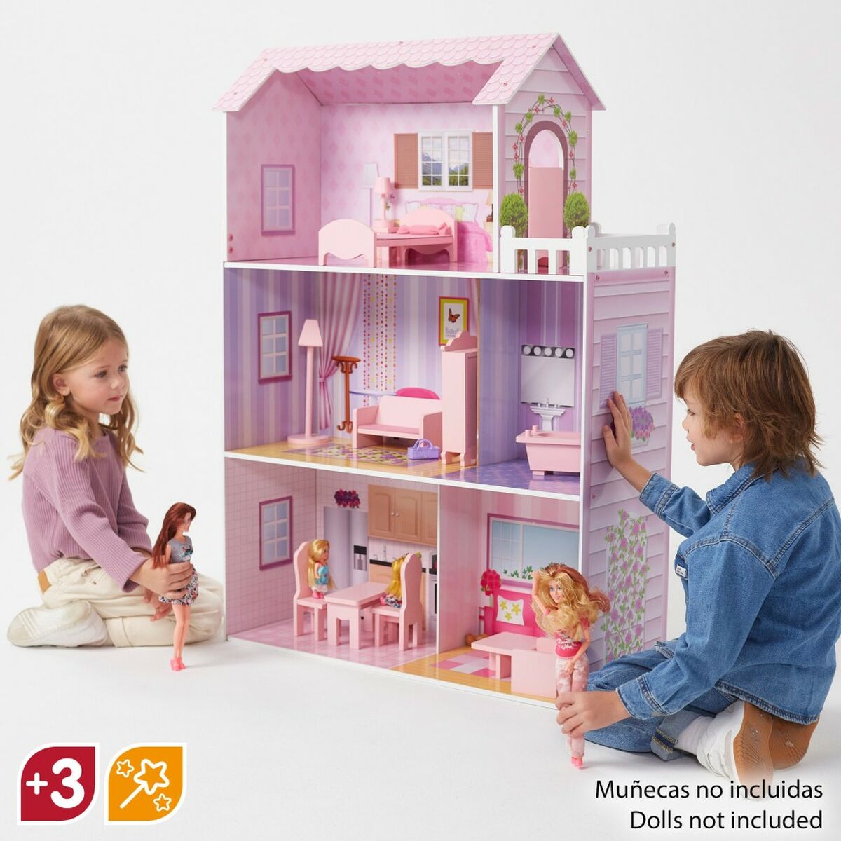 Dockhus Play & Learn 14 Delar 80 x 112 x 31 cm - 5