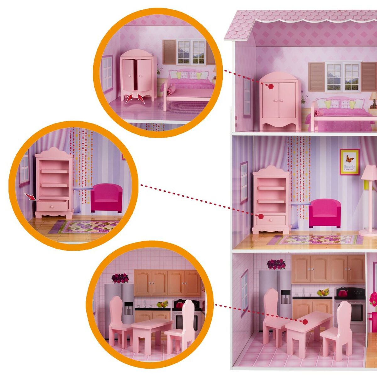 Dockhus Play & Learn 14 Delar 80 x 112 x 31 cm - 7