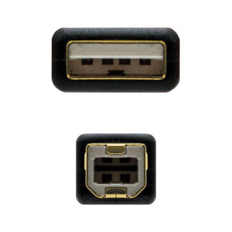 USB 2.0 A till USB B Kabel NANOCABLE 10.01.120 Svart - 2