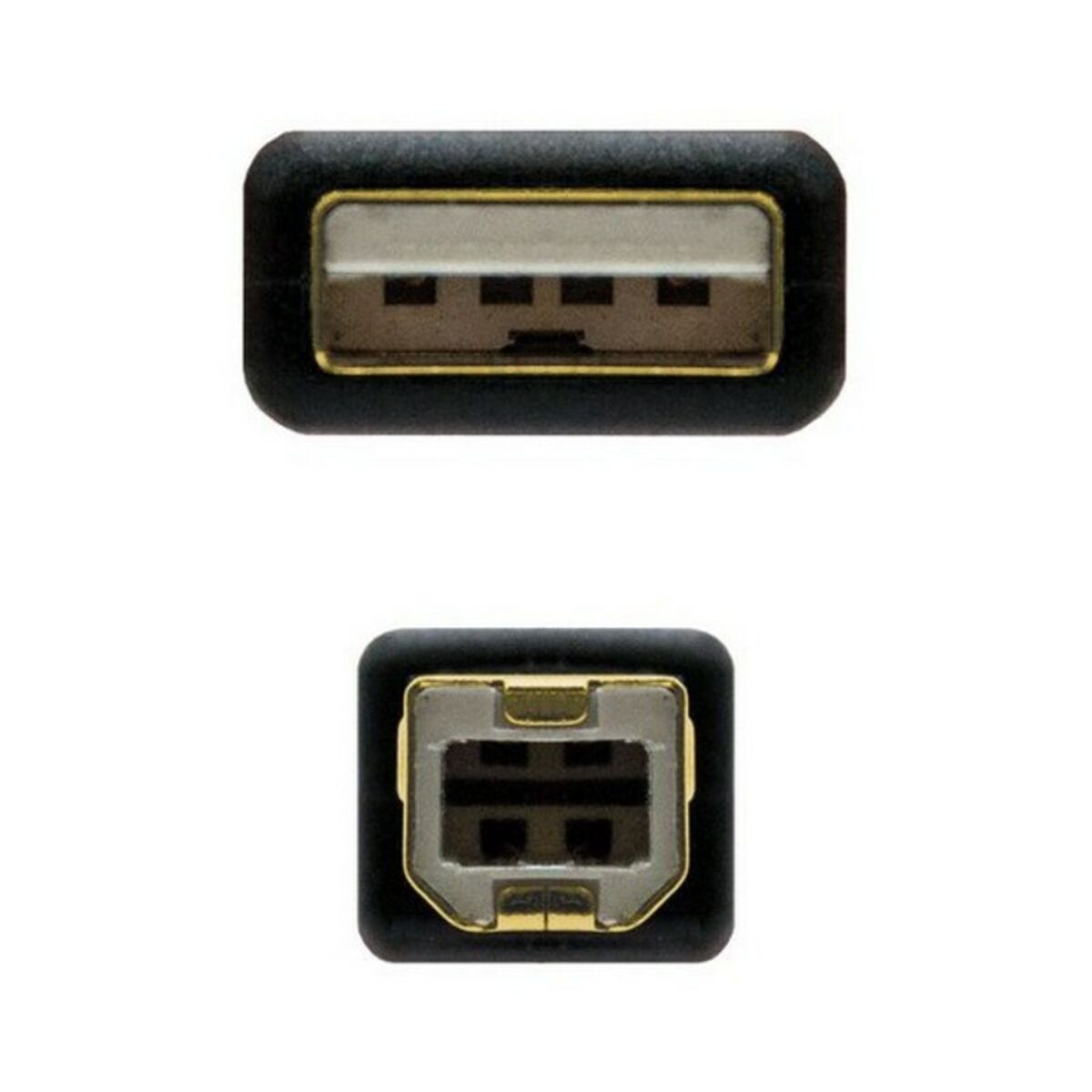 USB 2.0 A till USB B Kabel NANOCABLE 10.01.120 Svart - 4