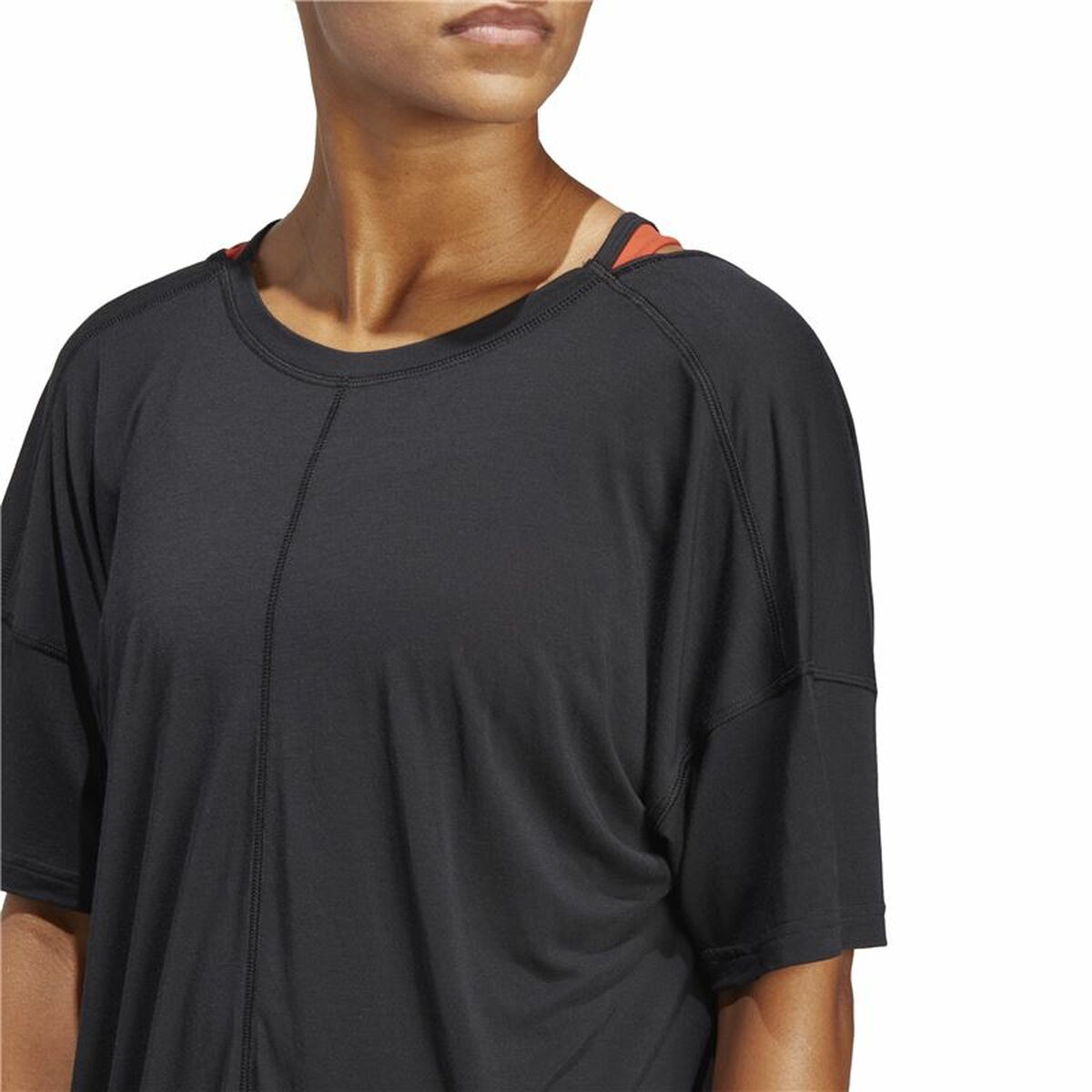 T-shirt med kortärm Dam Adidas Studio Oversized Svart - 7