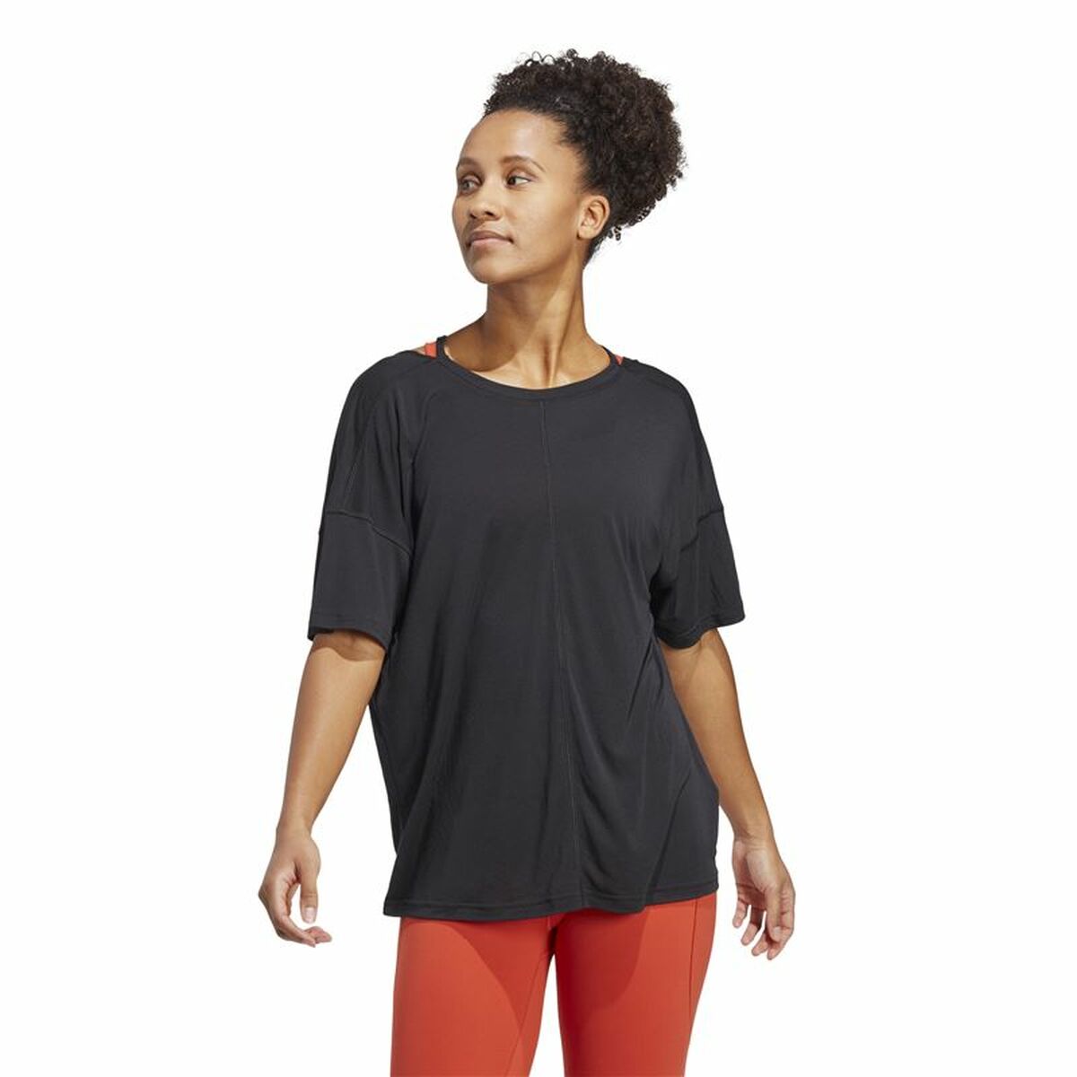 T-shirt med kortärm Dam Adidas Studio Oversized Svart - 2