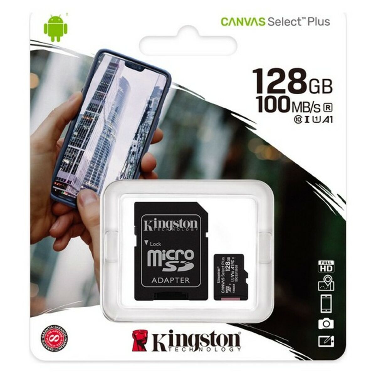 Micro-SD Minneskort med Adapter Kingston SDCS2 100 MB/s exFAT - 8
