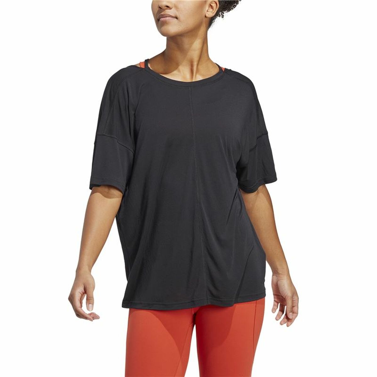 T-shirt med kortärm Dam Adidas Studio Oversized Svart - 3