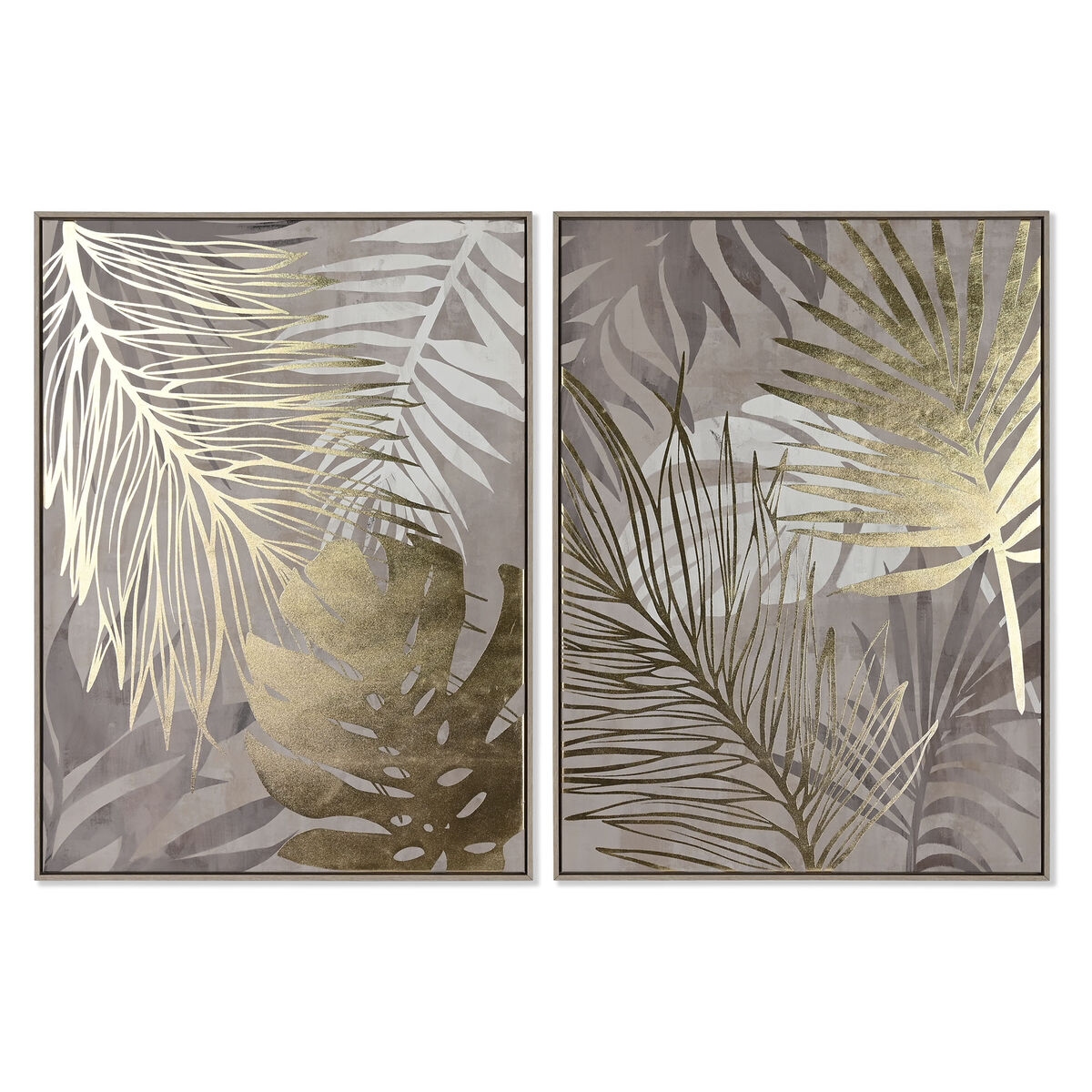 Tavla Home ESPRIT Tropiskt Löv av en växt 75 x 4 x 100 cm (2 antal)