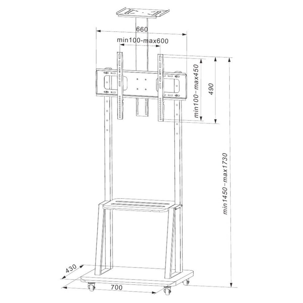 Justerbart stöd Techly ICA-TR33 32" 70" - 3