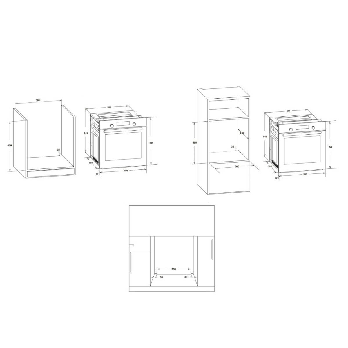 Gasugn Vitrokitchen HG6RB 52 L Antracitgrå (Renoverade B) - 2