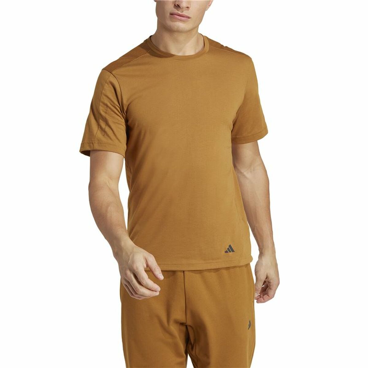 T-shirt med kortärm Herr Adidas Yoga Base Brun - 3