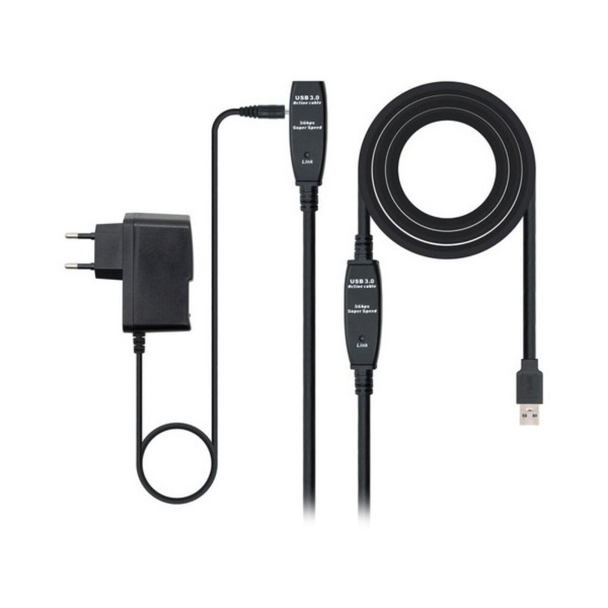 Skarvsladd USB NANOCABLE 10.01.031 Svart