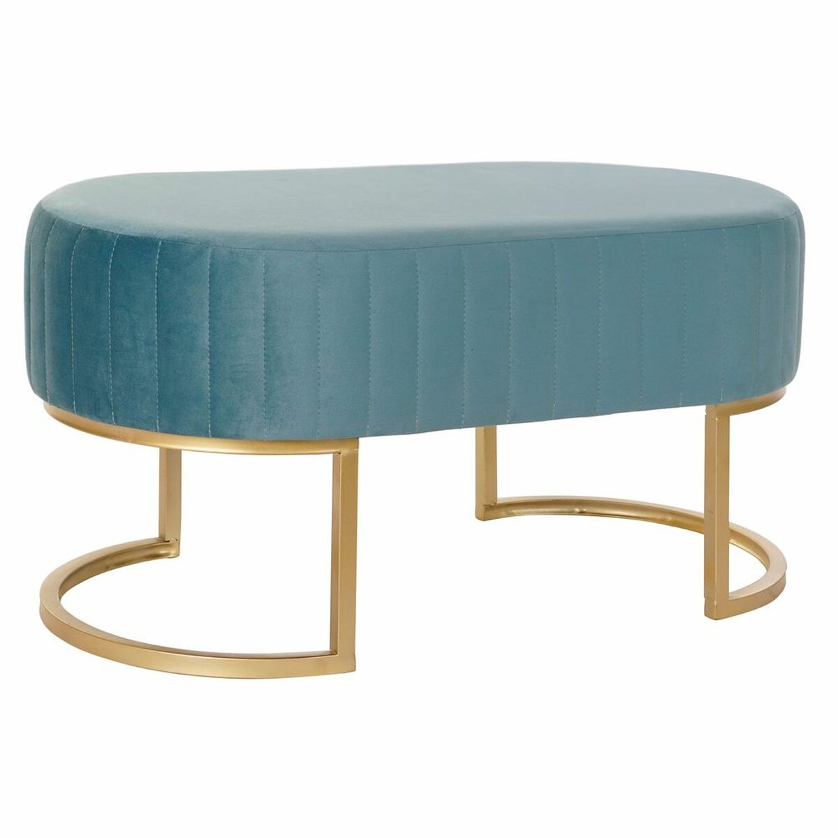 Sittpall DKD Home Decor 8424001829804 Blå Gyllene Metall Sammet (90 x 50 x 45 cm) - 12
