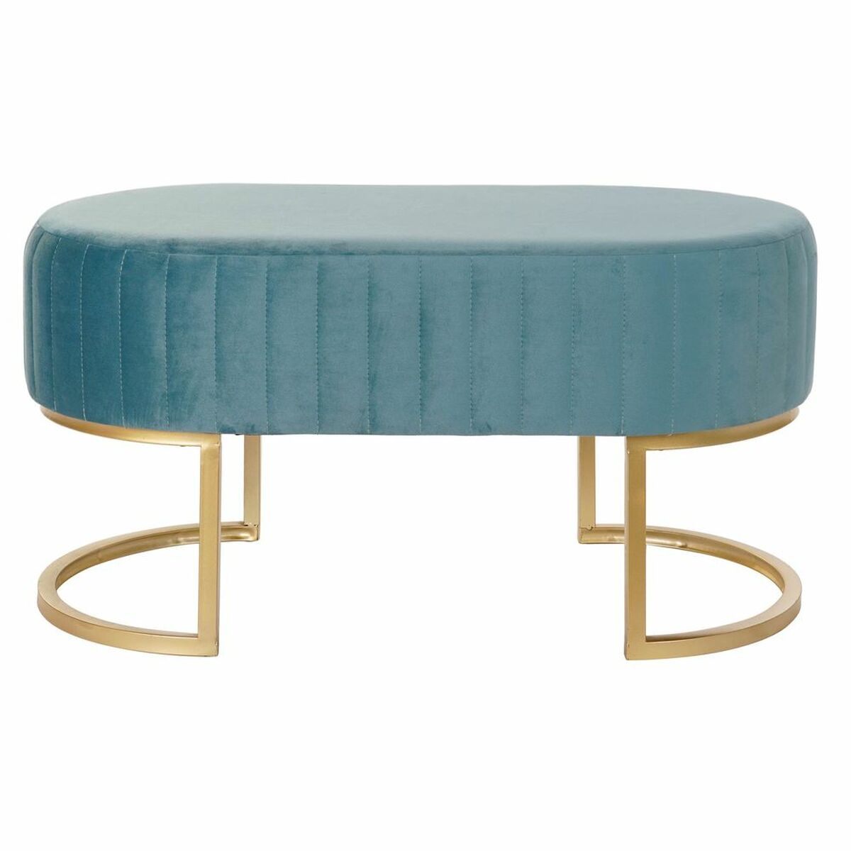 Sittpall DKD Home Decor 8424001829804 Blå Gyllene Metall Sammet (90 x 50 x 45 cm) - 9
