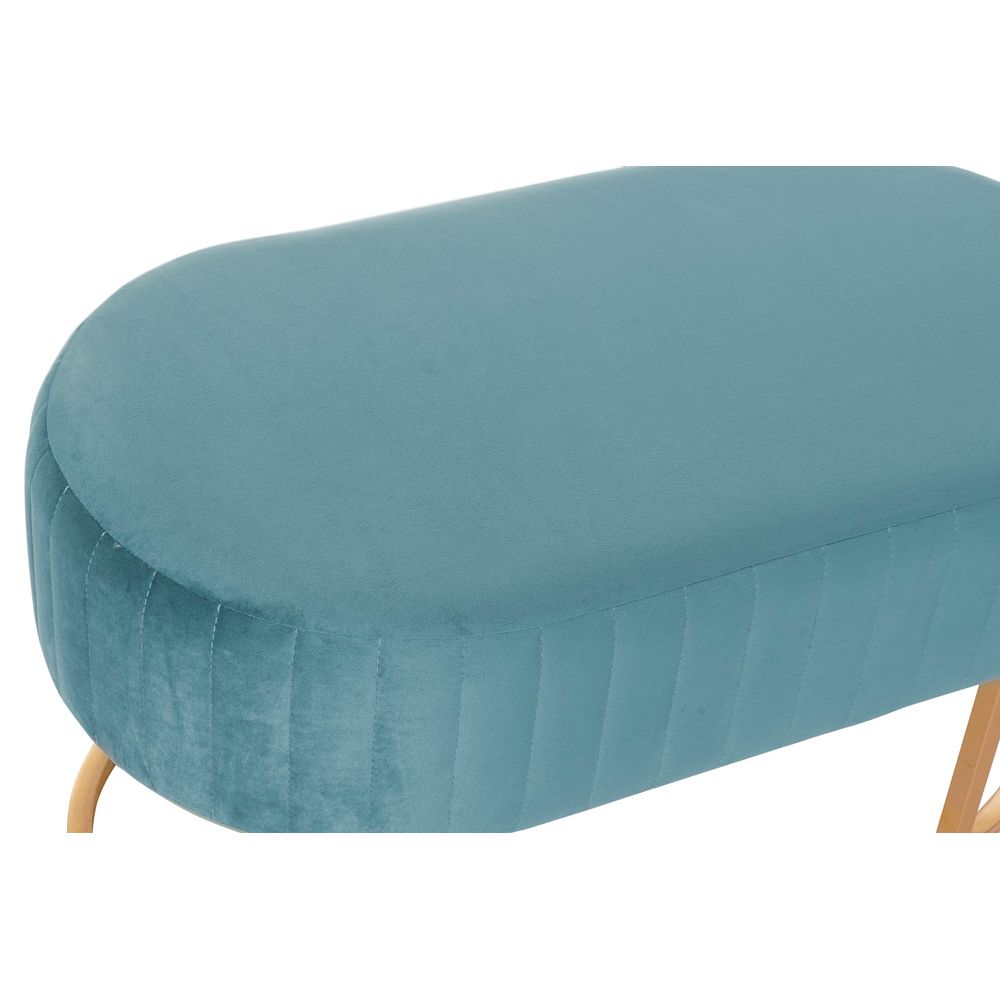 Sittpall DKD Home Decor 8424001829804 Blå Gyllene Metall Sammet (90 x 50 x 45 cm) - 4