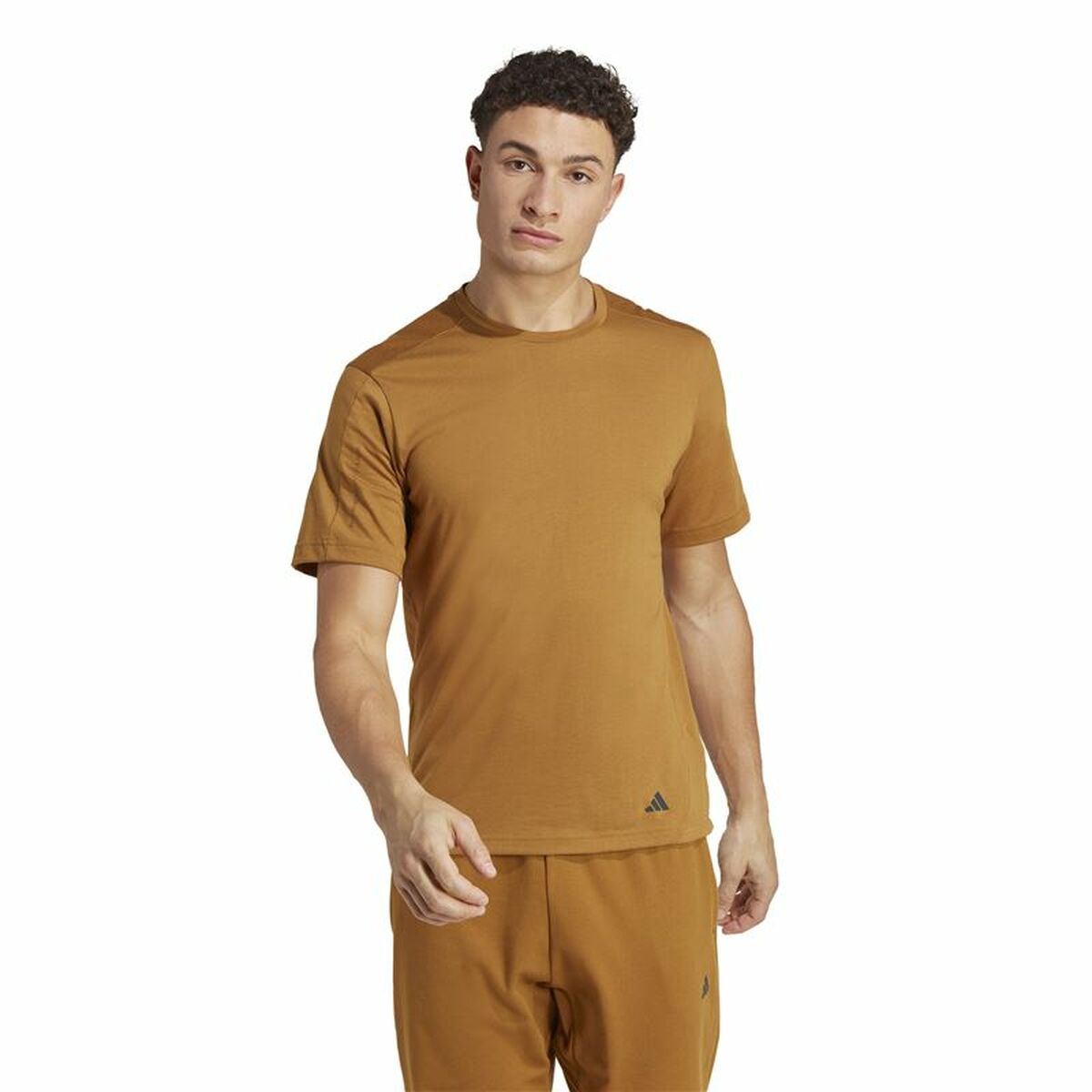 T-shirt med kortärm Herr Adidas Yoga Base Brun - 2