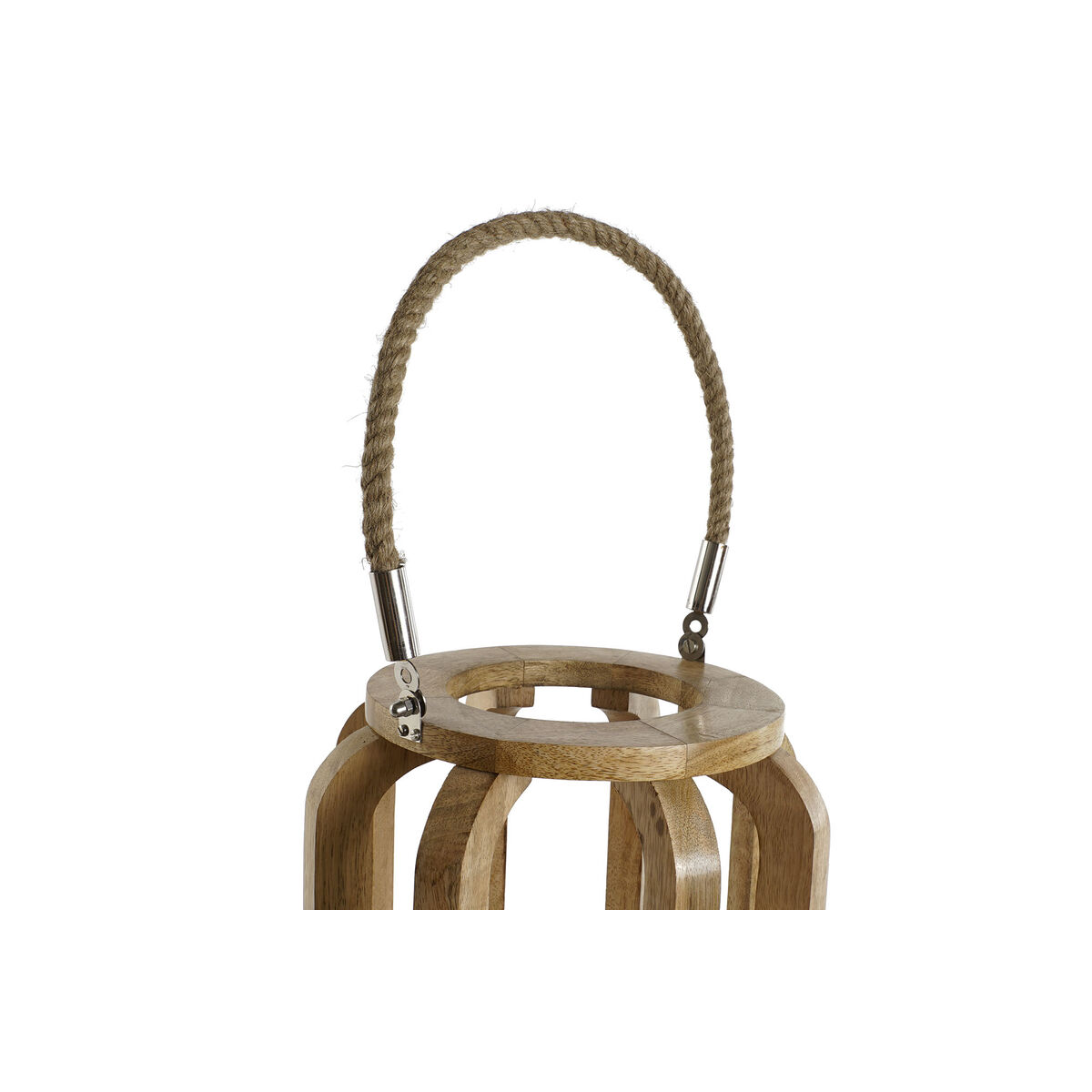Ljusstakar Home ESPRIT Naturell Glas Mangoträ 25 x 25 x 35 cm