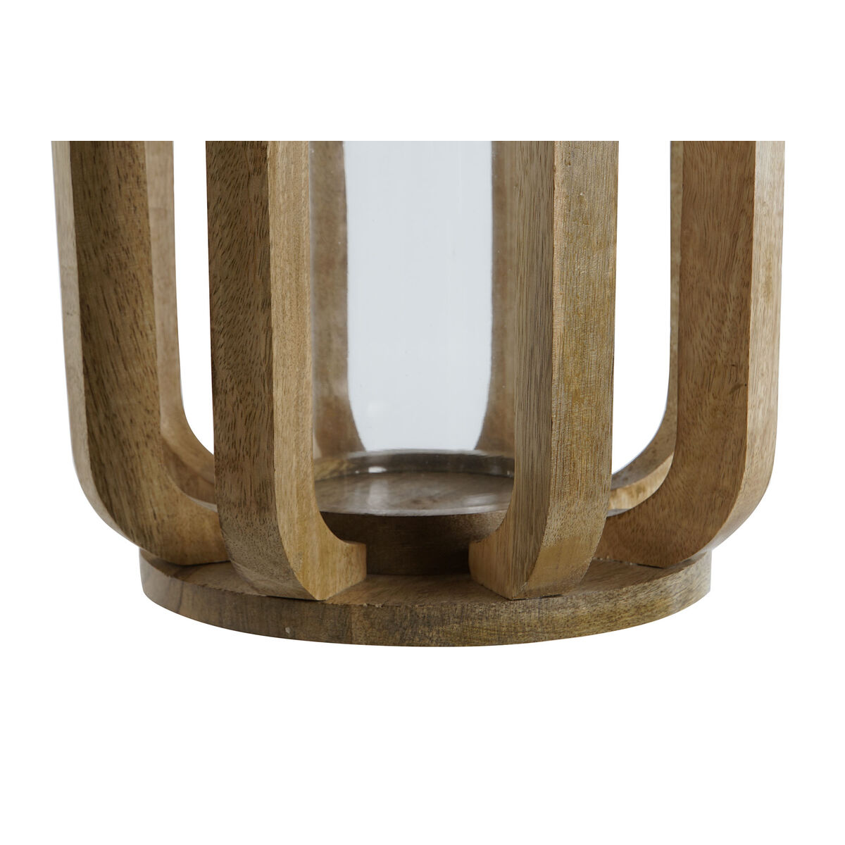 Ljusstakar Home ESPRIT Naturell Glas Mangoträ 25 x 25 x 35 cm - 3