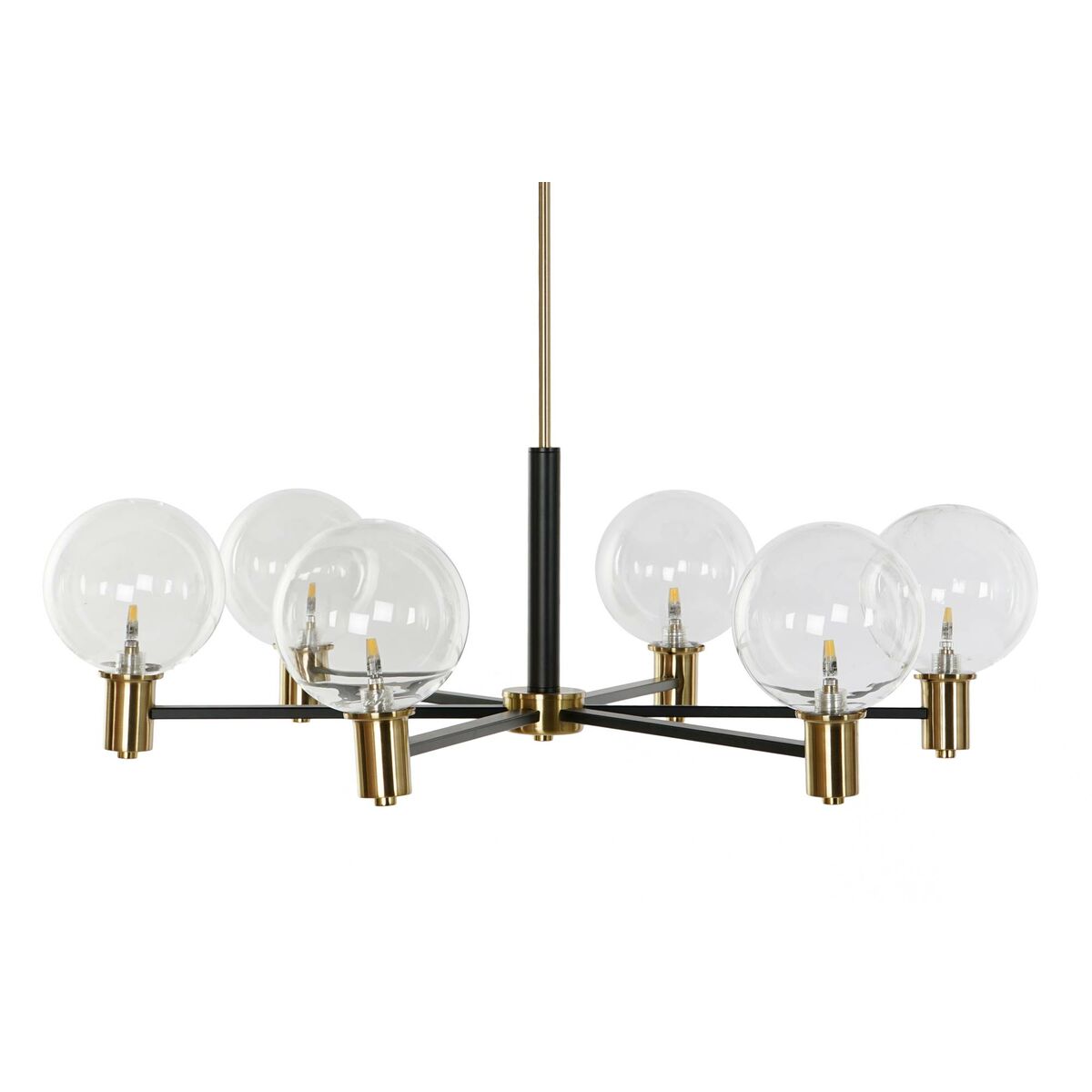 Taklampa DKD Home Decor 83 x 83 x 128 cm Glas Svart Gyllene Metall 9 W - 4