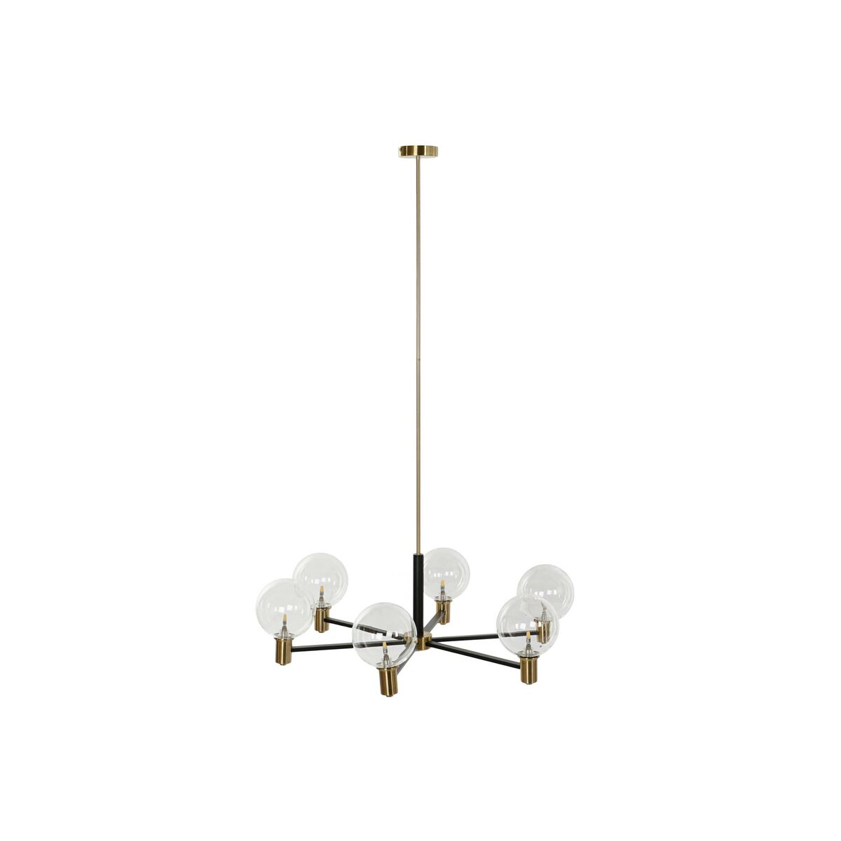 Taklampa DKD Home Decor 83 x 83 x 128 cm Glas Svart Gyllene Metall 9 W - 6