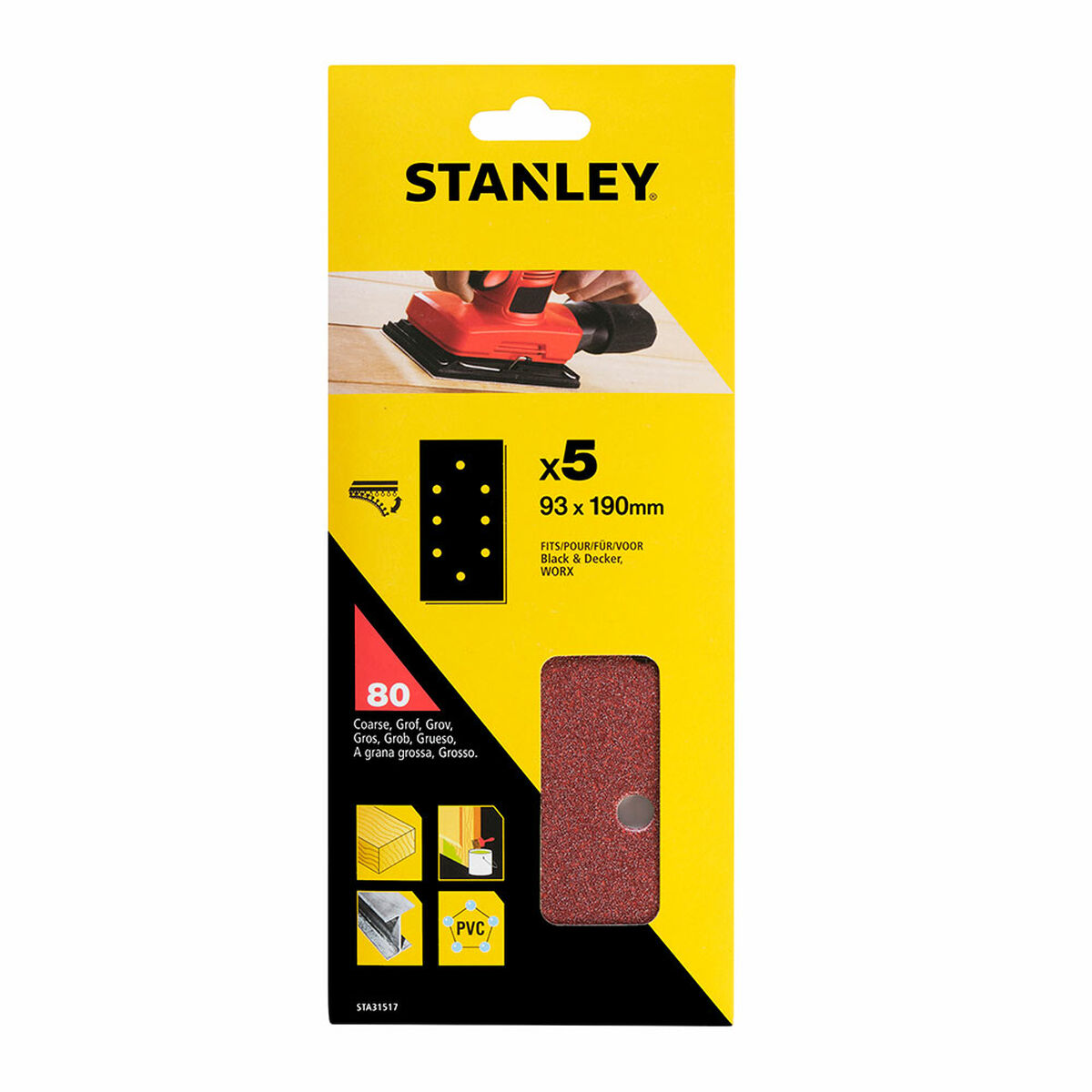 Slipblad för slipmaskin Stanley (5 antal) - 2
