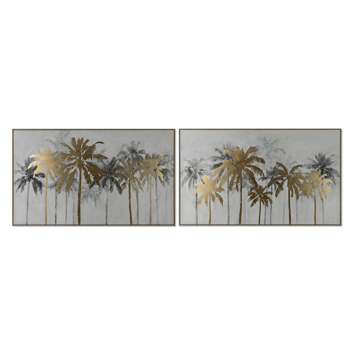 Tavla Home ESPRIT Palmer Tropiskt 150 x 4 x 90 cm (2 antal)