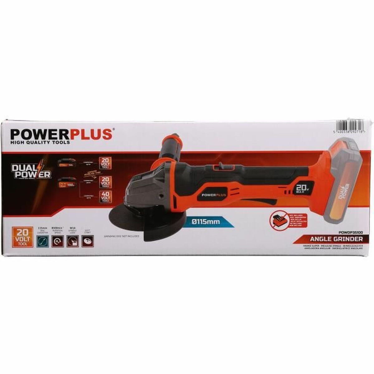Vinkelslip Powerplus Powdp35100 20 V Ø 115 mm - 2
