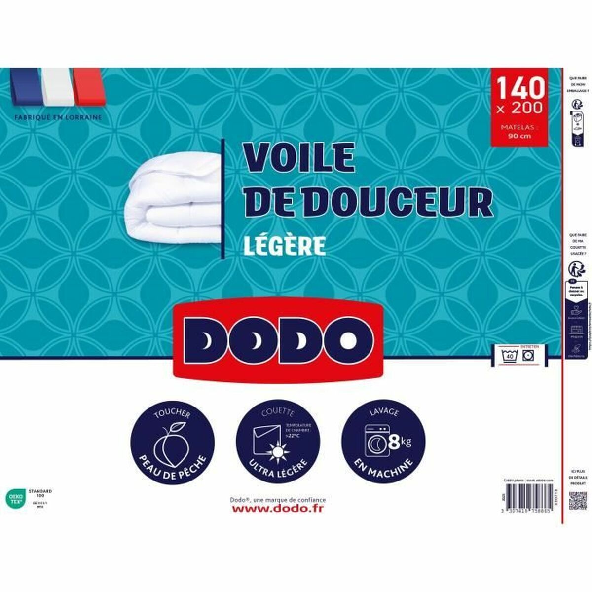 Täcke DODO VOILE DE DOUCEUR Vit 100 g/m² 140 x 200 cm