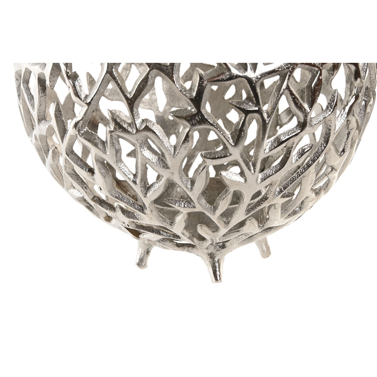 Ljusstakar Home ESPRIT Silvrig Aluminium 20 x 20 x 18 cm - 2