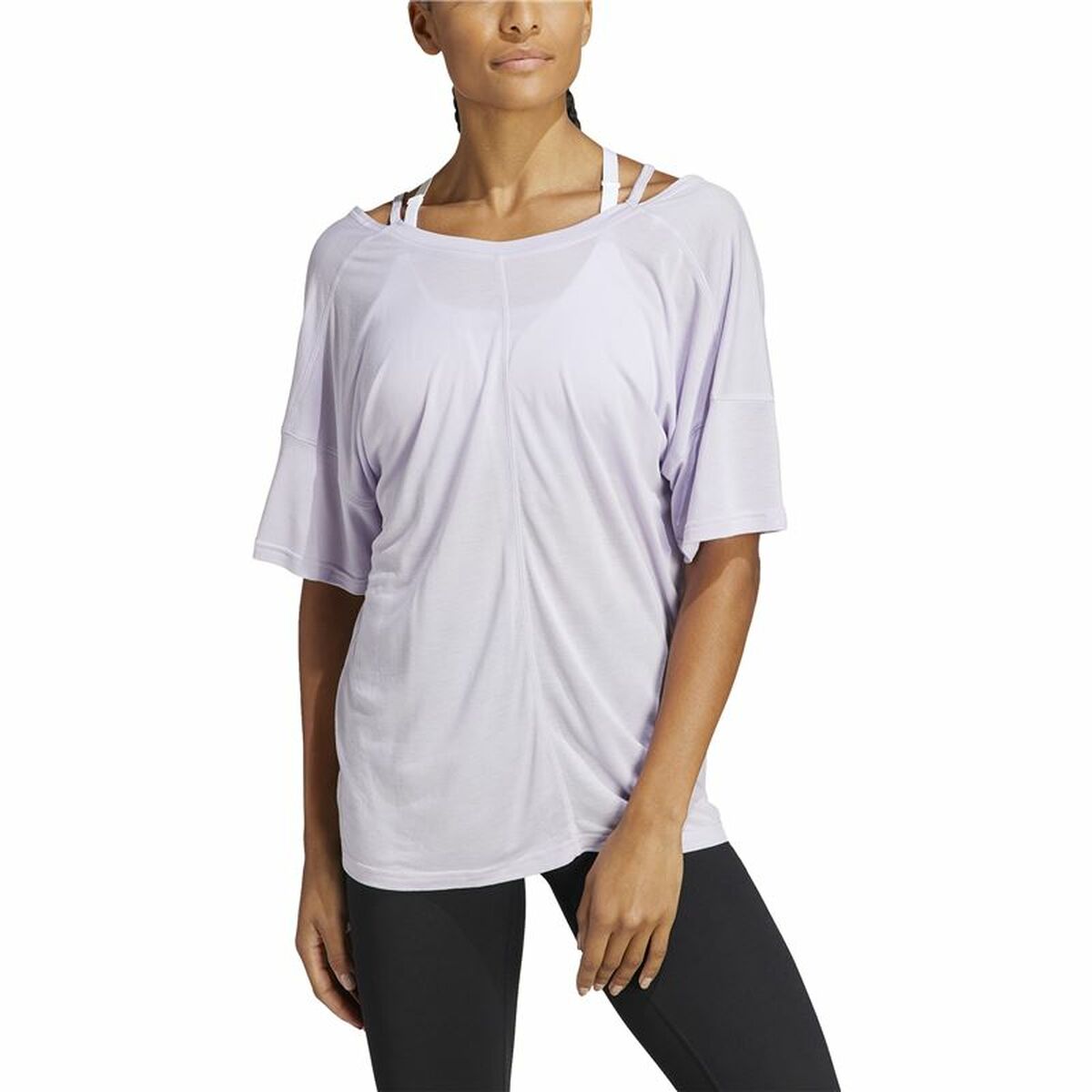 T-shirt med kortärm Dam Adidas Studio Oversized Lila - 3