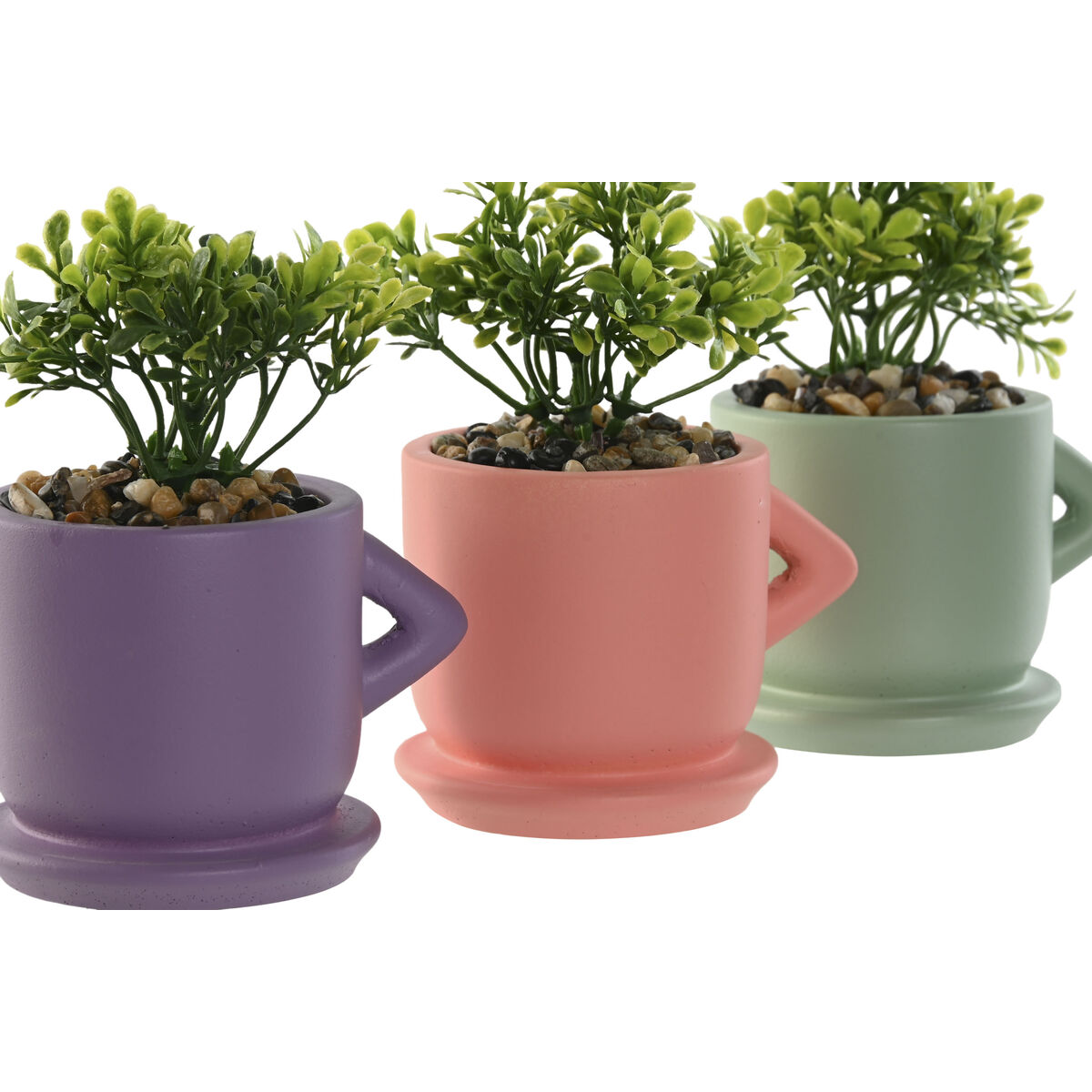 Dekorativ växt Home ESPRIT Polyetylen Cement Urban 9 x 7 x 12 cm (3 antal) - 2