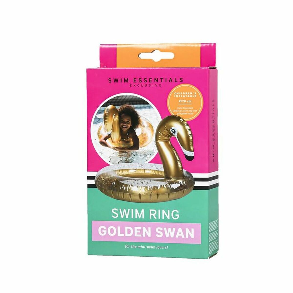 Uppblåsbar poolflotta Swim Essentials Swan Glitter - 2