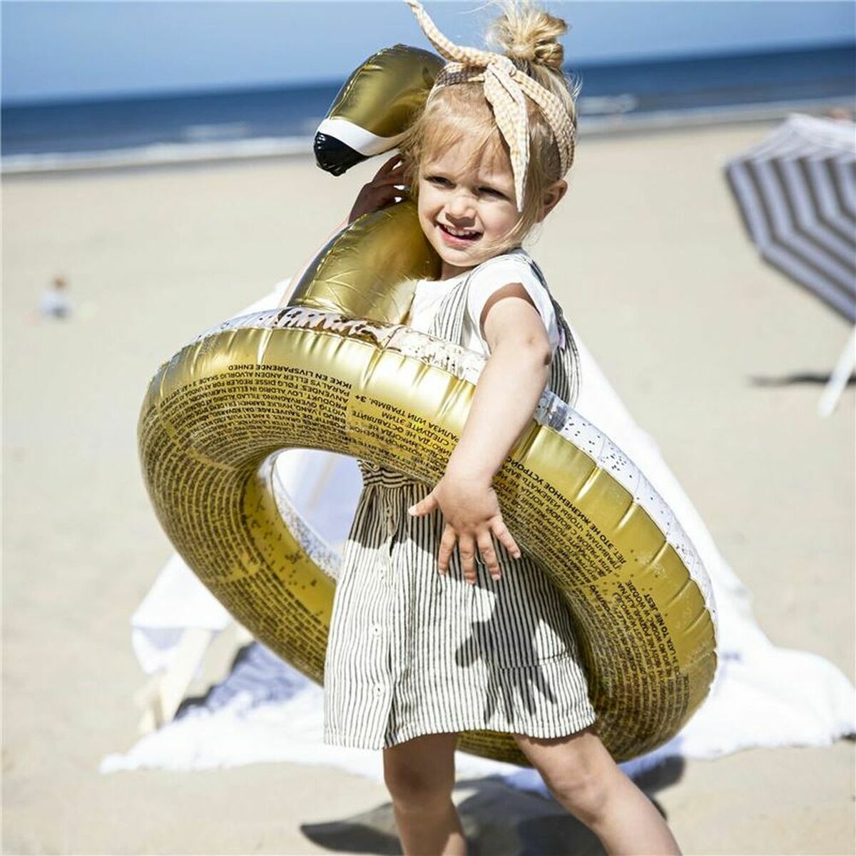 Uppblåsbar poolflotta Swim Essentials Swan Glitter - 4