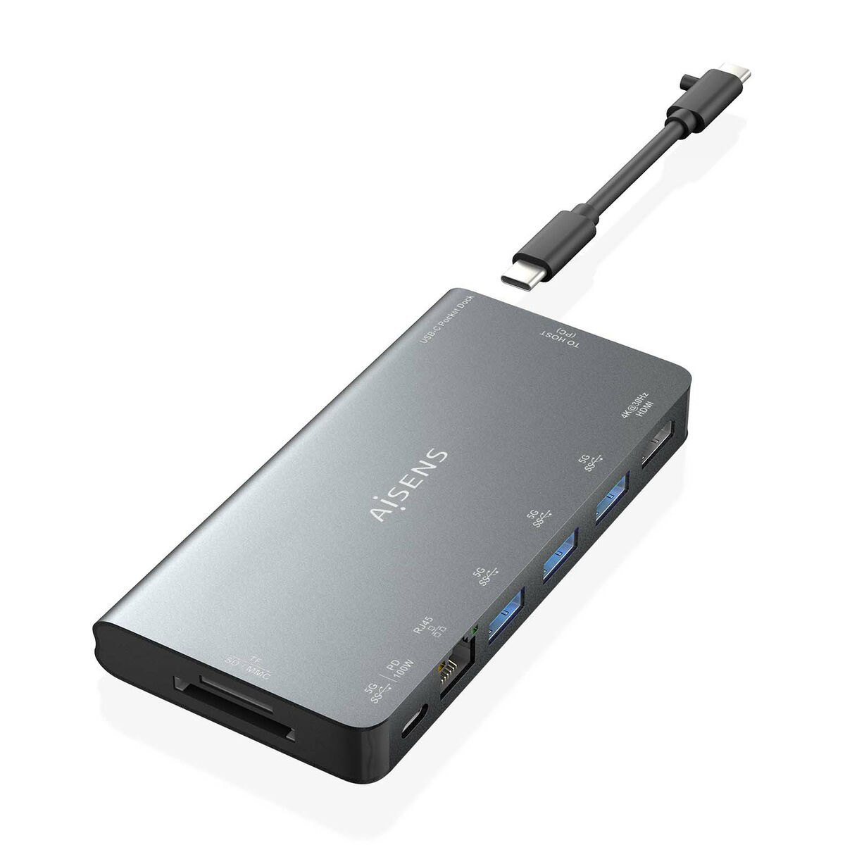 USB-HUB Aisens ASUC-8P015-GR Grå (1 antal) - 2