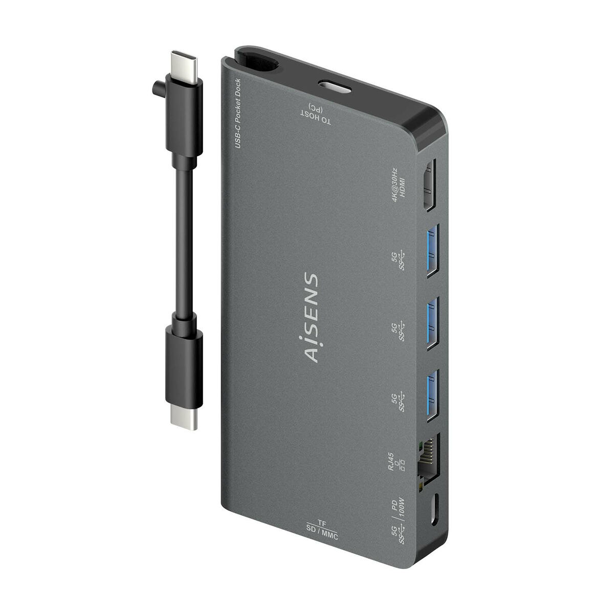 USB-HUB Aisens ASUC-8P015-GR Grå (1 antal)