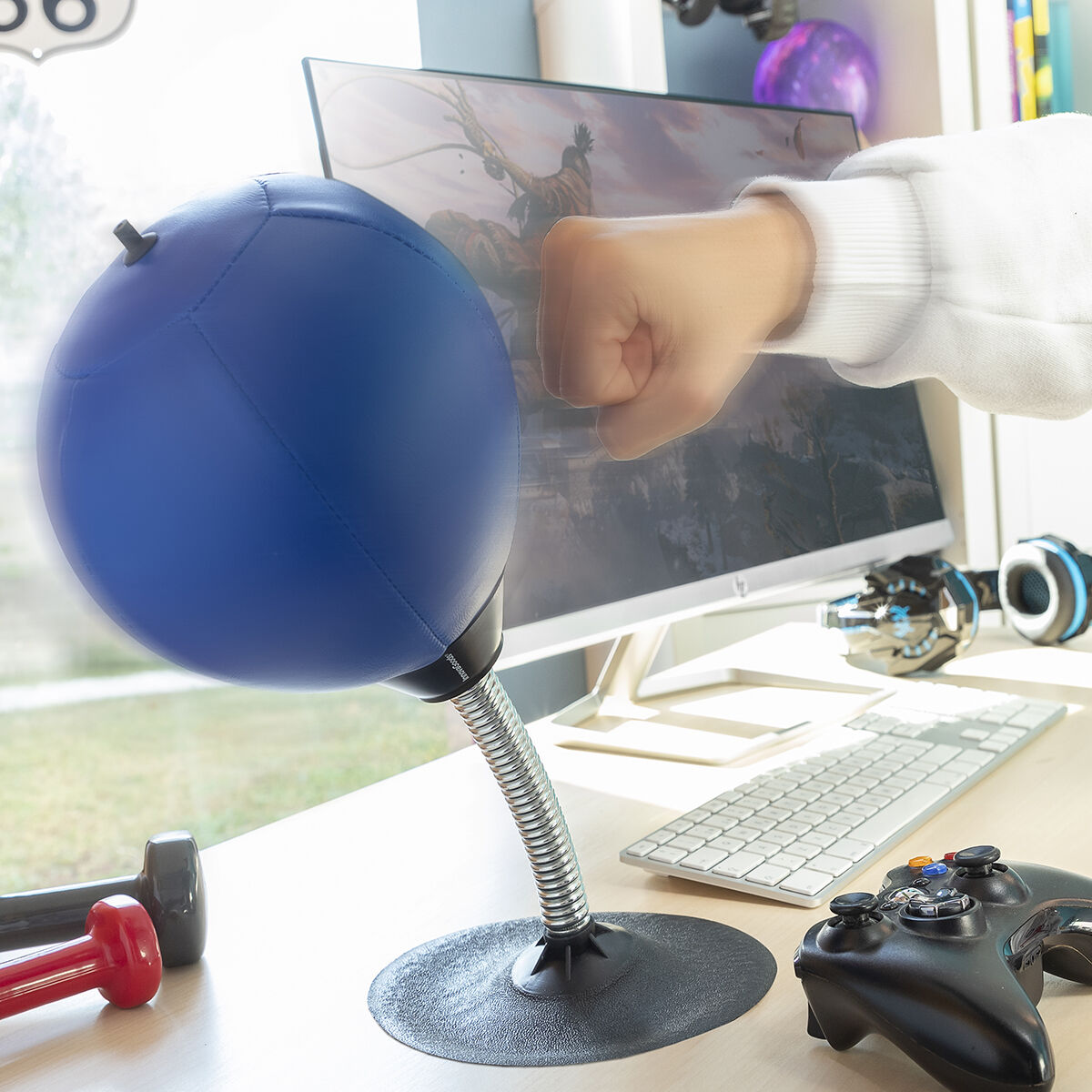 Anti-stress uppblåsbar boxningsställe för skrivbord Hittres InnovaGoods - 9