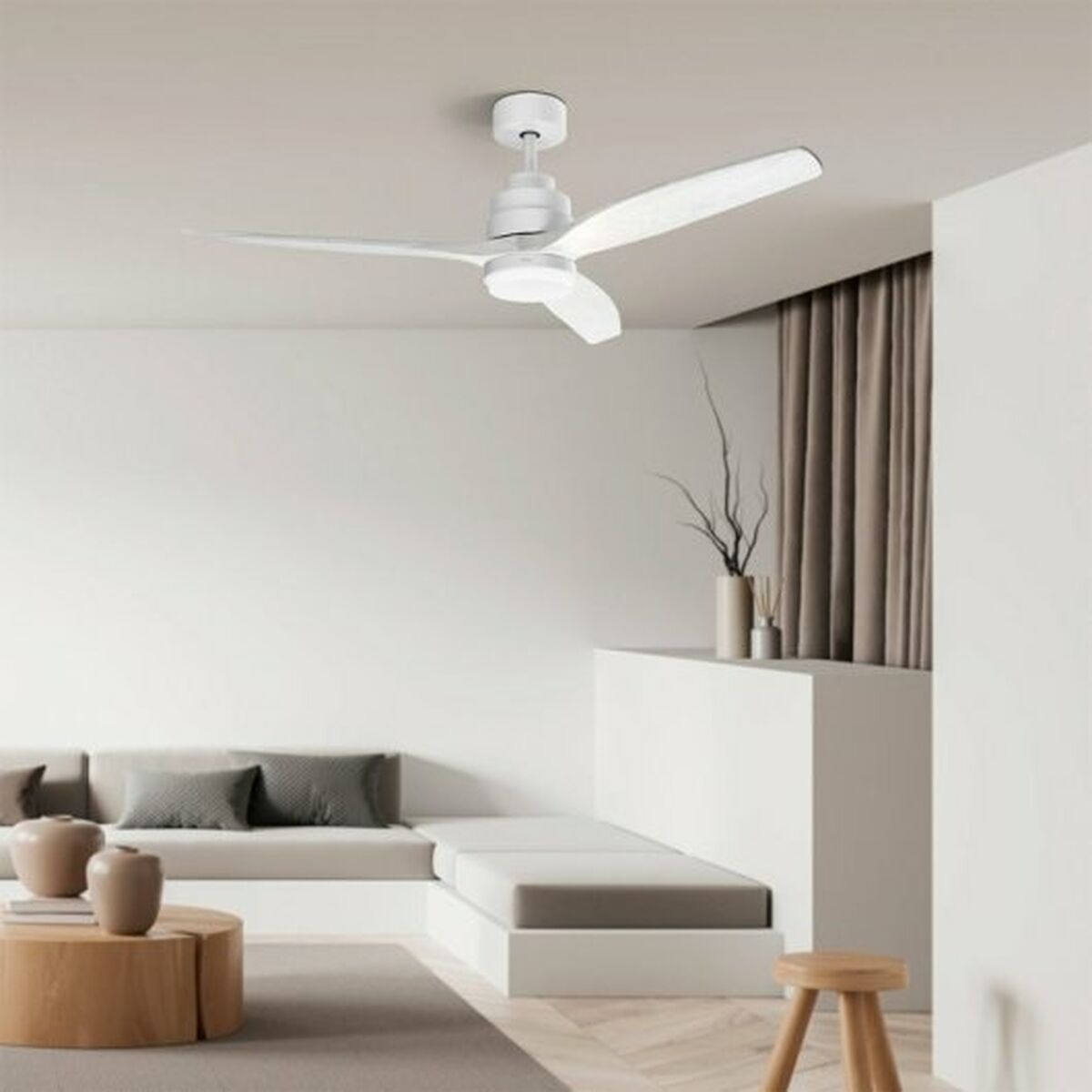 Takfläkt med belysning UFESA Nepal Vit 40 W Ø132 cm - 2
