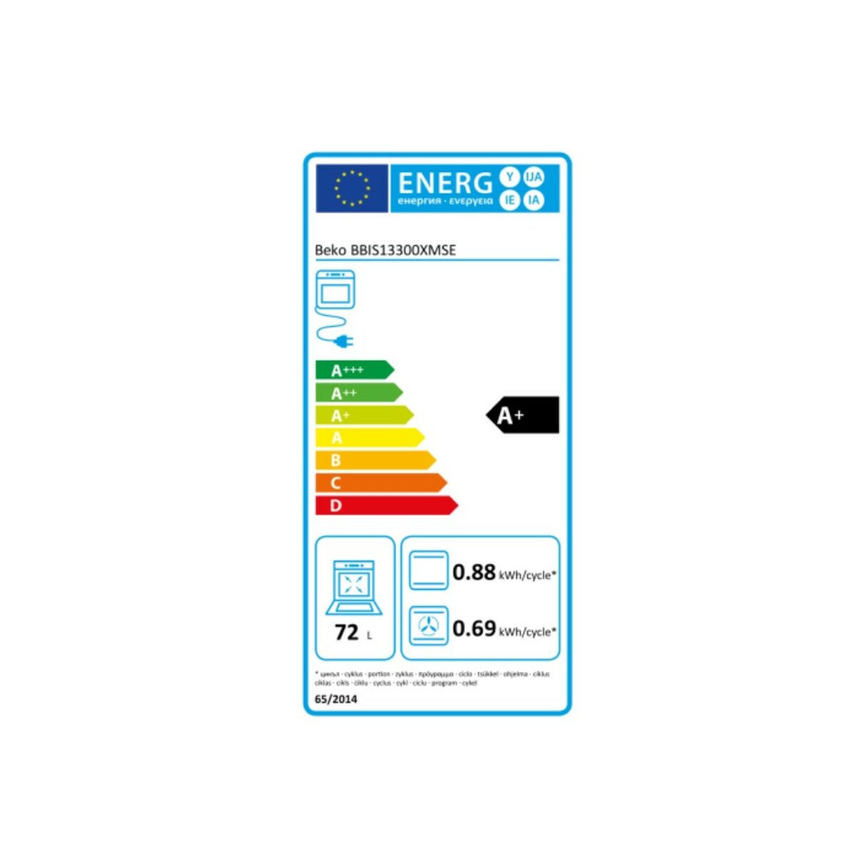Mångsidig ugn BEKO BBIS13300XMSE 72 L 3000 W 100 W - 2