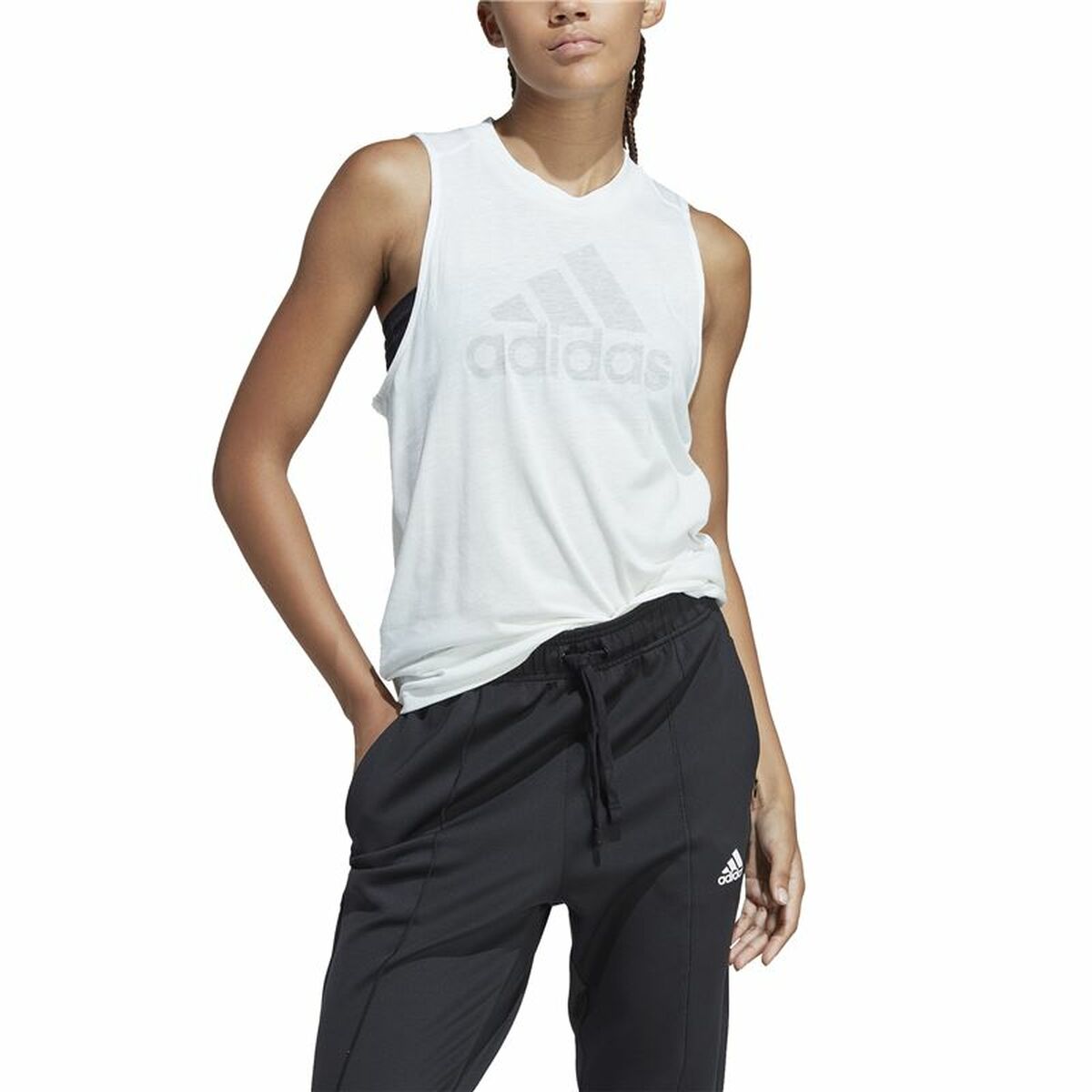 Ärmlös sporttröja Dam Adidas Future Icons 3.0 Vit - 2