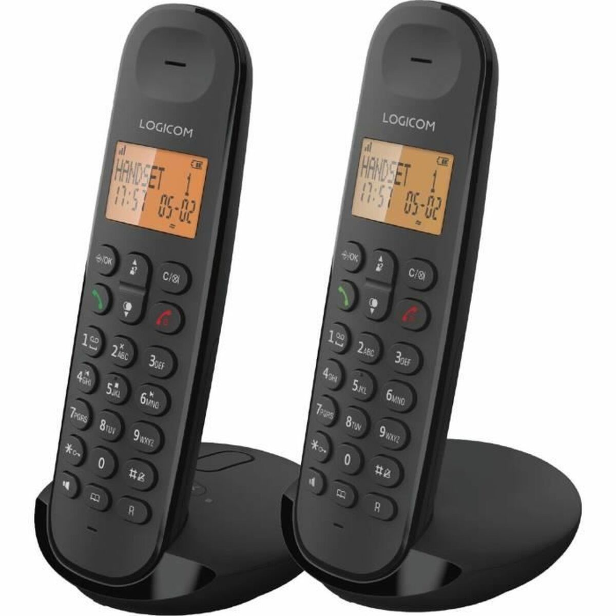 Markkabeltelefon Logicom DECT ILOA 255T DUO Svart