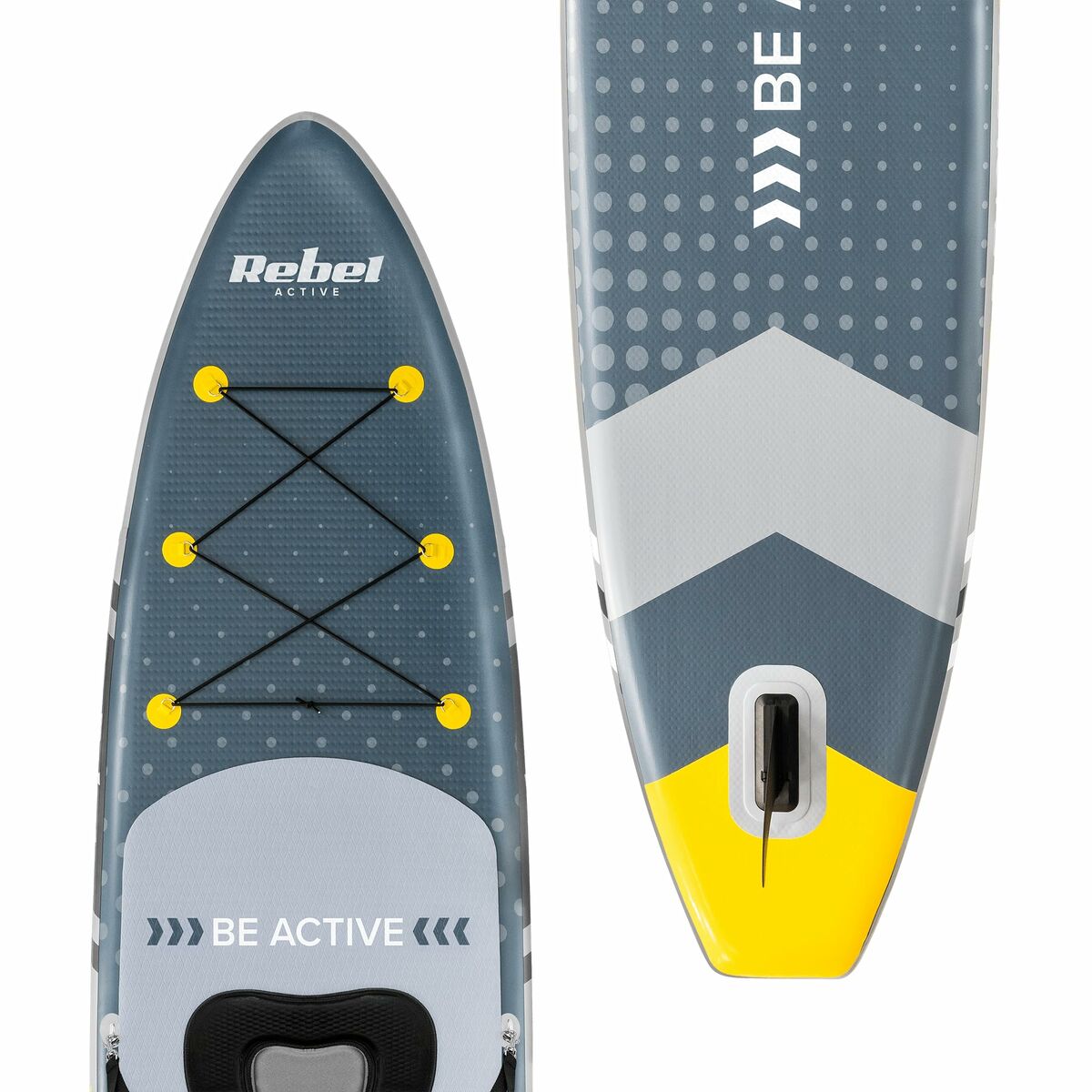 Uppblåsbara Paddle Surfbräda med tillbehör Rebel RBA-4501 Grå - 3