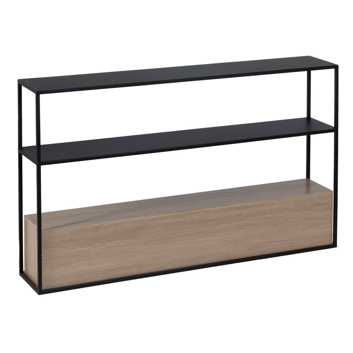 Mottagare Svart Naturell 122,5 x 22,5 x 75 cm