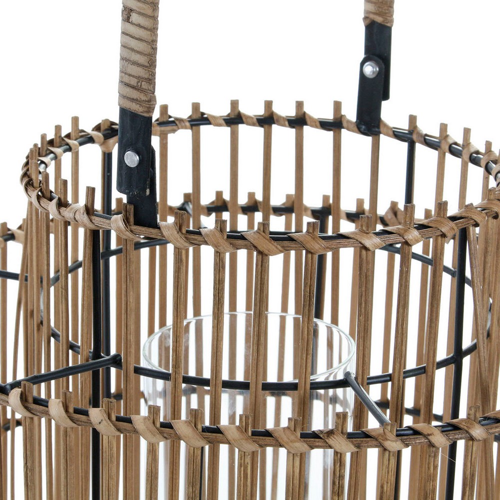 Ljusstakar DKD Home Decor Naturell Metall Bambu 30 x 30 x 32 cm - 3