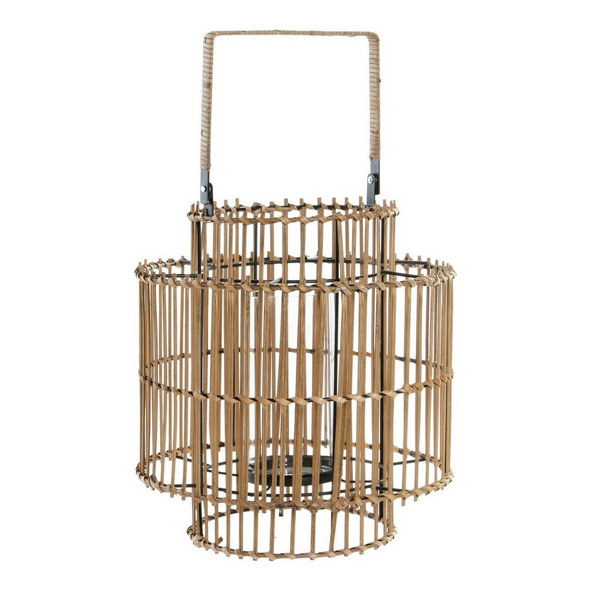 Ljusstakar DKD Home Decor Naturell Metall Bambu 30 x 30 x 32 cm - 7